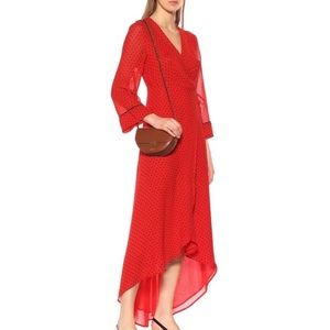 NWT GANNI Mullin Asymmetric Midi Wrap Dress-US 8
